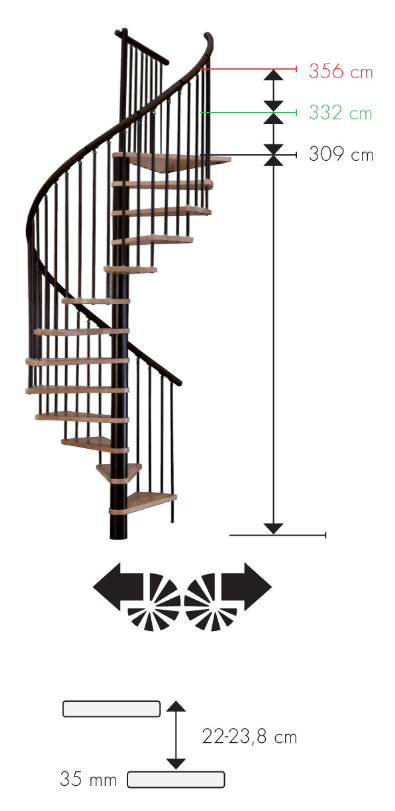 Kružne unutrašnje stepenice - Spiral Decor (srebrna boja) - Slika 2